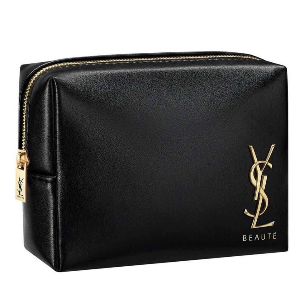 Yves Saint Laurent Black and Gold Cosmetic Pouch